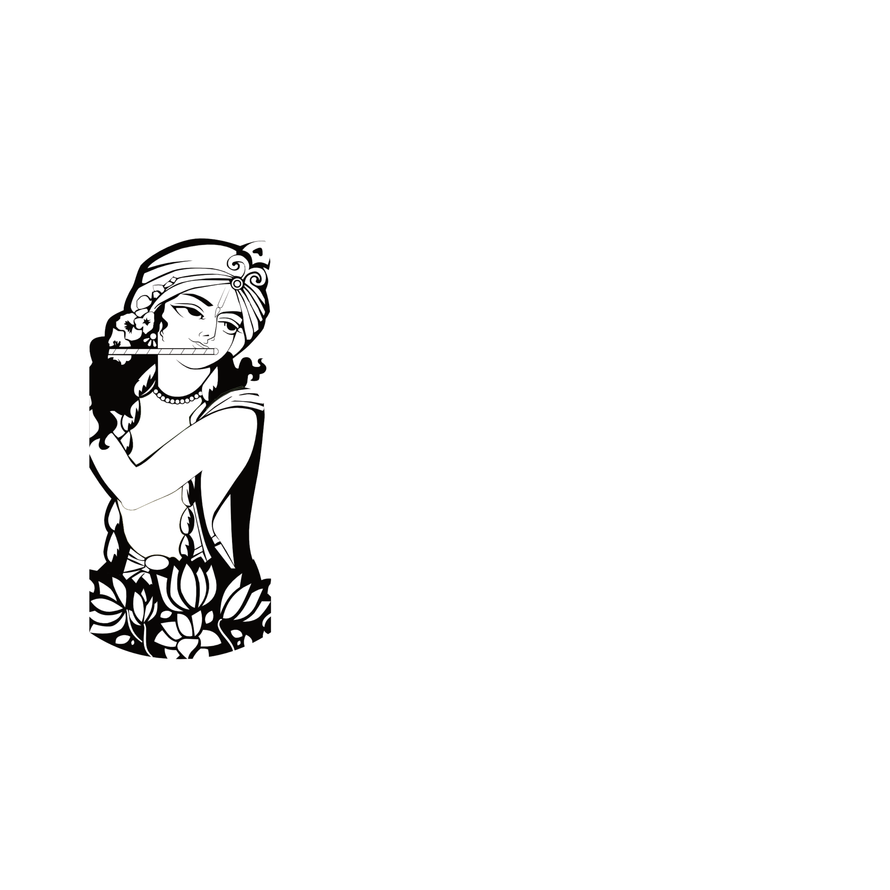 Krishna playing flute - Divine logo